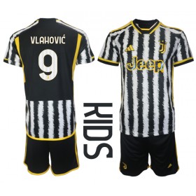 Juventus Dusan Vlahovic #9 Hemmakläder Barn 2023-24 Kortärmad (+ Korta byxor)
